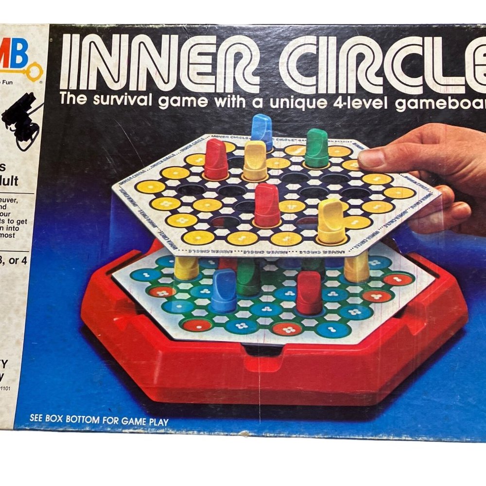 Complete Vintage MILTON BRADLEY INNER CIRCLE SURVIVAL GAME Strategy Board Game